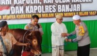 Polri Serahkan Tiga Ekor Sapi Untuk Momen 5 Rajab Sekumpul, Kapolda Kalsel Sampaikan Pesan Kapolri