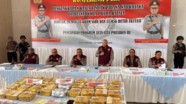 Polda Kalsel Gagalkan Penyelundupan 29,9 Kg Sabu Jaringan Fredy Pratama