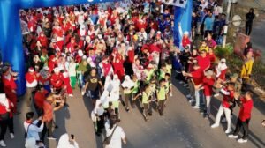 Lebih Dua Ribu Peserta Ikut Jalan Sehat Hotel Grand Tan di Kecamatan Gambut