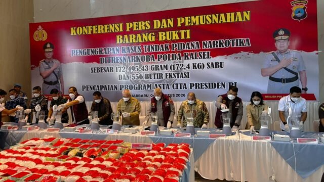 39 Tersangka Dijerat, Polda Kalsel Musnahkan Narkoba Senilai Rp311 Miliar